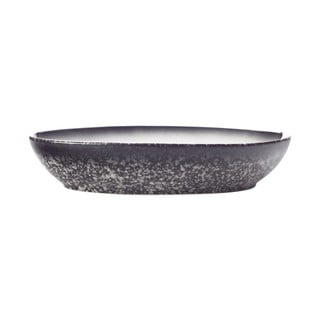 Belo-črna keramična ovalna skleda Maxwell & Williams Caviar, dolžina 20 cm
