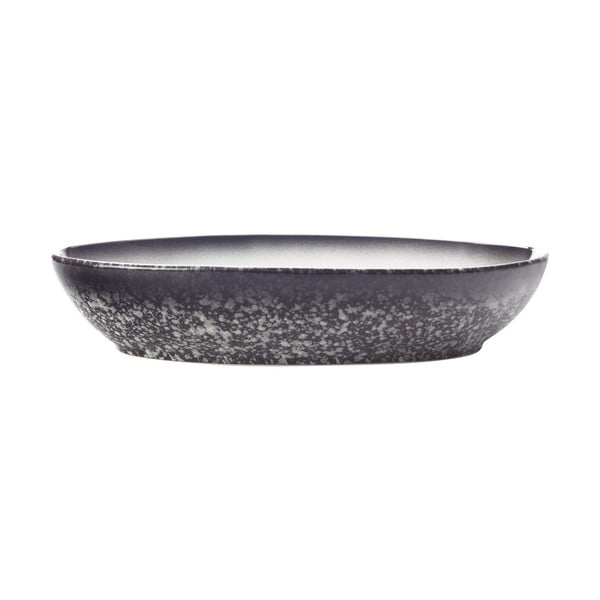 Belo-črna keramična ovalna skleda Maxwell & Williams Caviar, dolžina 25 cm