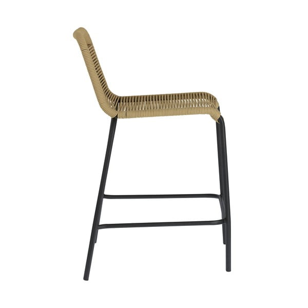 Bež barski stol z jekleno konstrukcijo Kave Home Glenville, višina 62 cm-image-3
