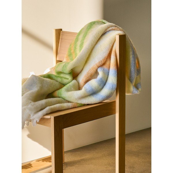 Rumena/zelena odeja iz mešanice volne 140x200 cm Loom – Hübsch-image-1