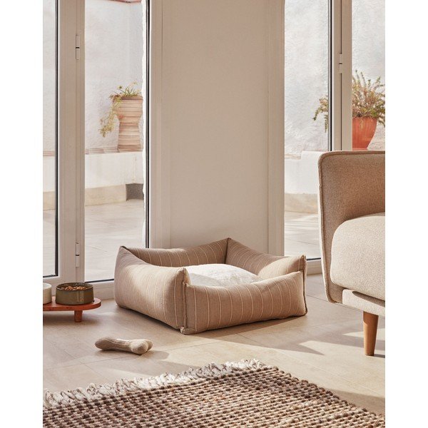 Rjava pasja postelja 60x60 cm Toby - Kave Home-image-3