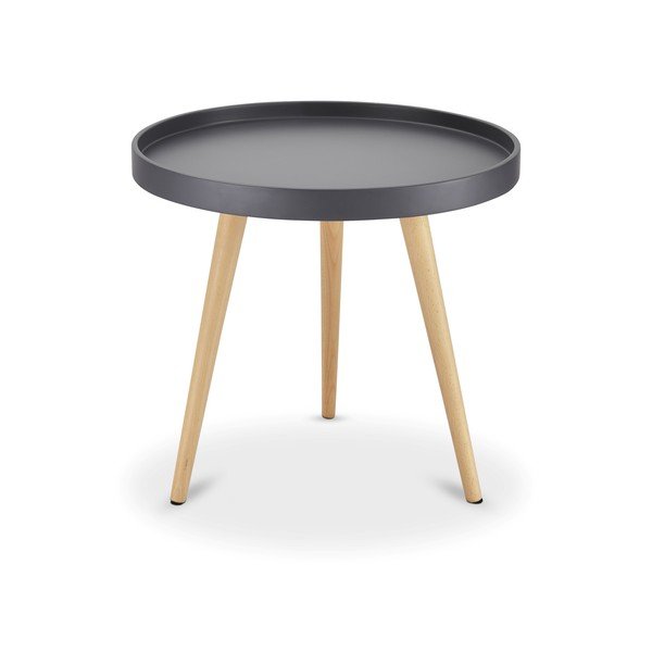 Siva stranska mizica z nogami iz bukovega lesaFurnhouse Opus, Ø 50 cm-image-1