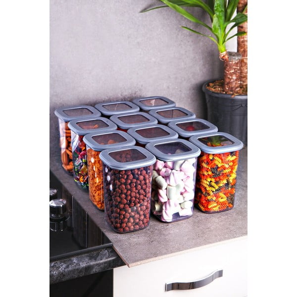 Posode za shranjevanje v kompletu 12 ks živil Fresco – Hermia-image-1