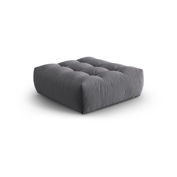 Temno siv žameten tabure Bloom – Micadoni -image-2