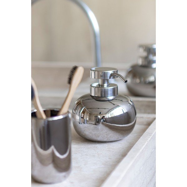 Keramičen dozirnik za milo v srebrni barvi 200 ml Lotus – Mette Ditmer Denmark-image-1