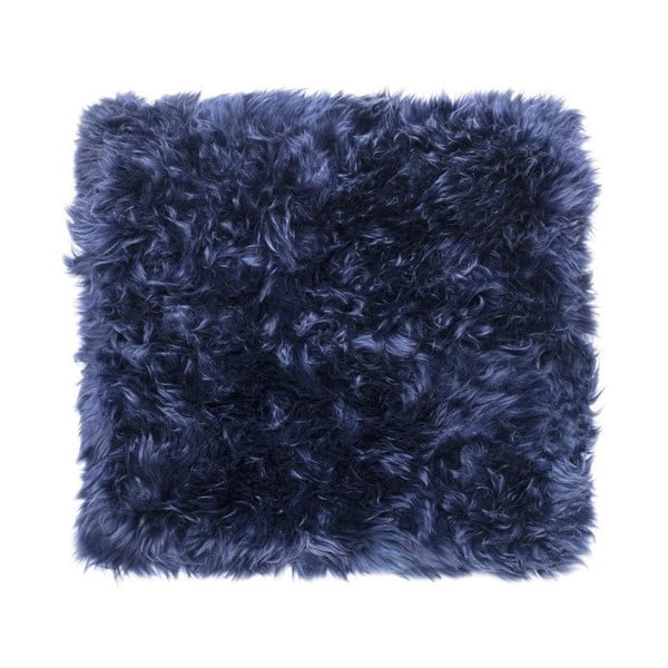 Temno modra preproga iz ovčje kože Royal Dream Zealand Square, 70 x 70 cm