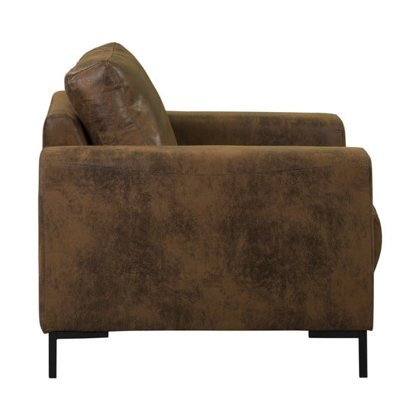 Rjav fotelj iz umetnega usnja Lofty Lilly – Miuform-image-3