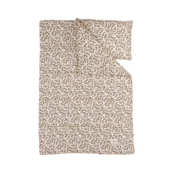 Zelen/kremno bel komplet za zibelko Green Floral – Malomi Kids-image-2