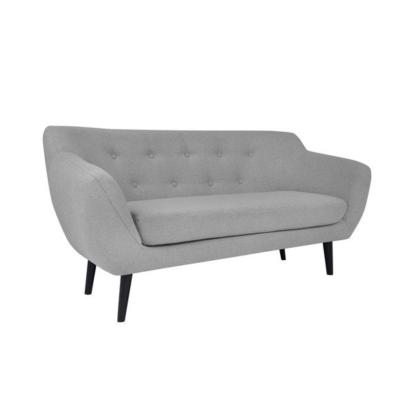 Svetlo siva dvosedežna zofa z rjavimi nogami Mazzini Sofas Piemont-image-2