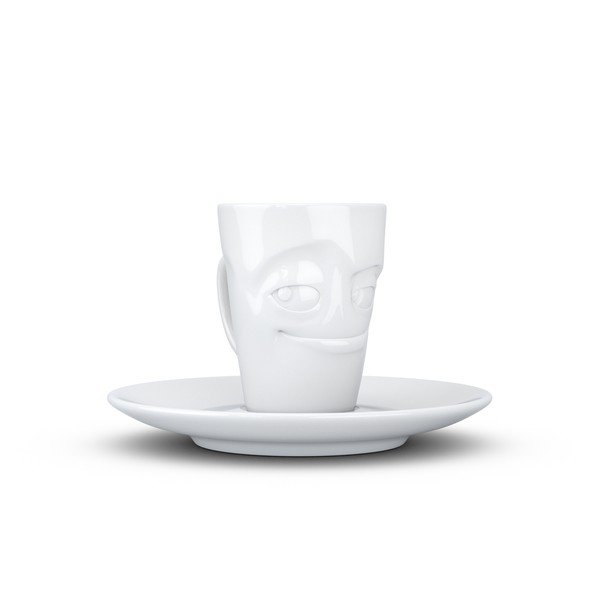 Bela porcelanska skodelica za espresso s podstavkom 58products, prostornina 80 ml-image-3