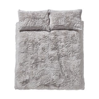 Svetlo siva mikroplišasta posteljnina Catherine Lansfield Cuddly, 200 x 200 cm