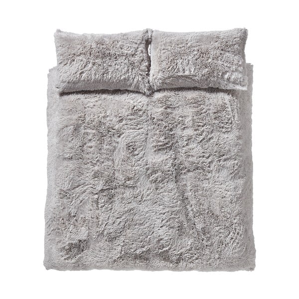 Siva podaljšana posteljnina za zakonsko posteljo 230x220 cm Cuddly Deep Pile - Catherine Lansfield