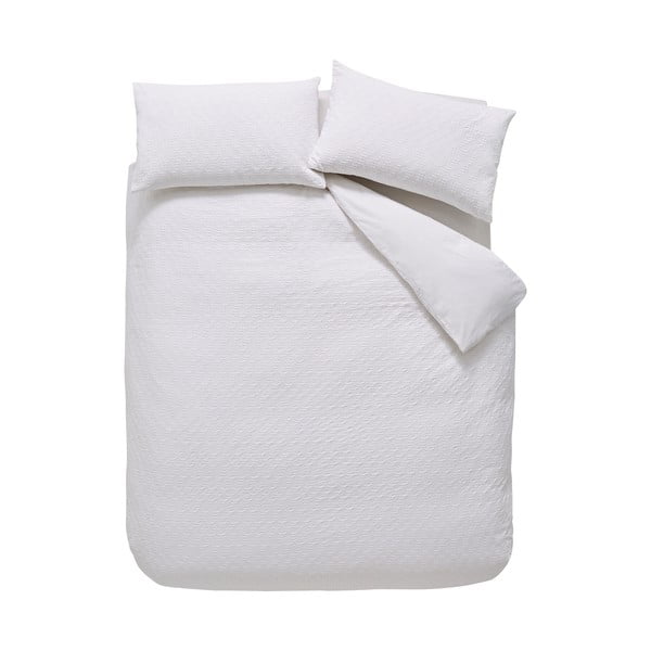 Bela bombažna posteljnina 135x200 cm Waffle – Bianca-image-2