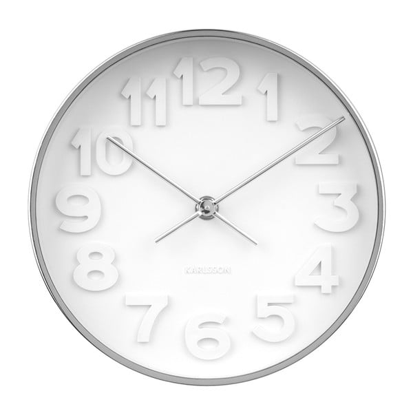 Stenska ura s srebrnimi detajli Karlsson Stout, ⌀ 22 cm