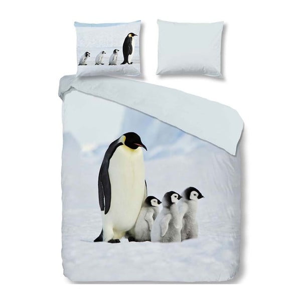 Bombažno posteljno perilo za eno osebo Dobro jutro, pingvini, 140 x 200 cm