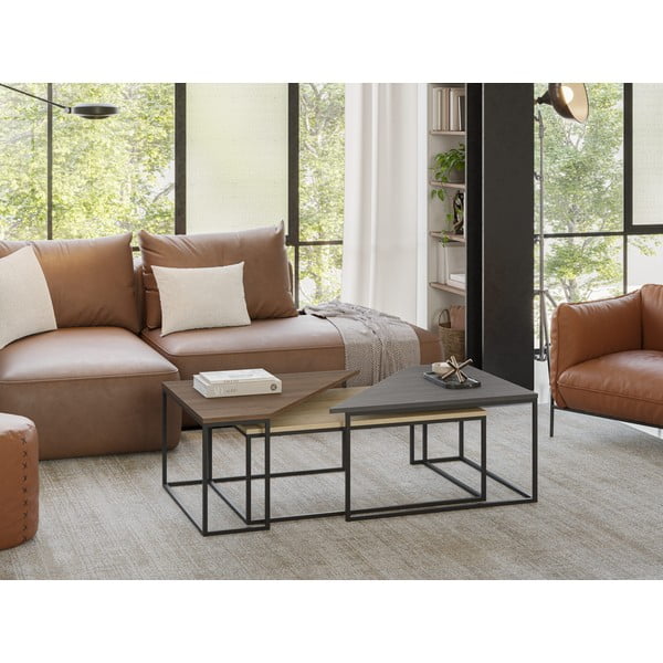 Mizice z mizno ploščo v orehovem dekorju  v kompletu 3 ks 70x110 cm Titan – Marckeric-image-1