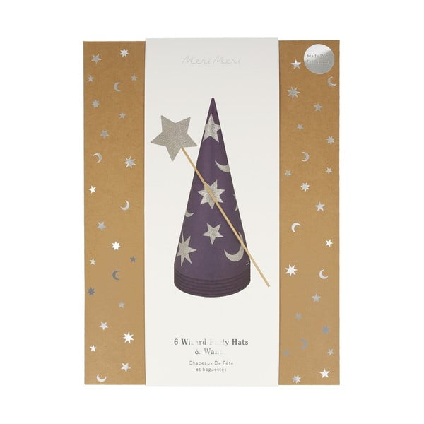 Party klobučki v kompletu 6 ks Wizard - Meri Meri-image-3