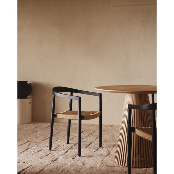 Črni vrtni stoli v kompletu 4 ks iz masivnega lesa Ydalia – Kave Home-image-1