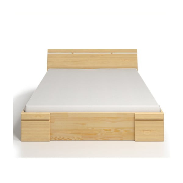 Dvoposteljna postelja iz borovega lesa s predalom SKANDICA Sparta Maxi, 140 x 200 cm