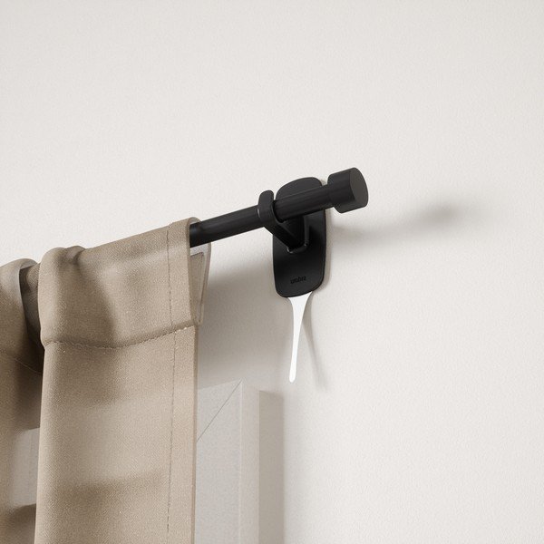 Mat črna jeklena karnisa z nastavljivo dolžino 40 - 71 cm Adhera – Umbra-image-1