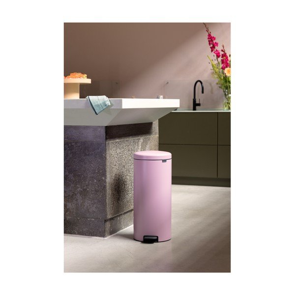 Rožnat jeklen koš za smeti s pedalom 30 l NewIcon – Brabantia-image-1