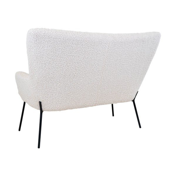 Bela sedežna garnitura iz tkanine bouclé 128 cm Glasgow – House Nordic-image-3