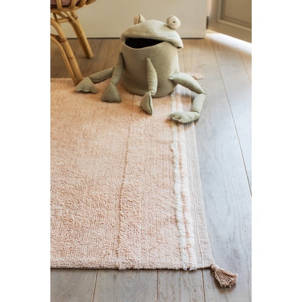 Svetlo rožnata pralna ročno tkana bombažna preproga 120x160 cm Bloom Rose – Lorena Canals-image-4