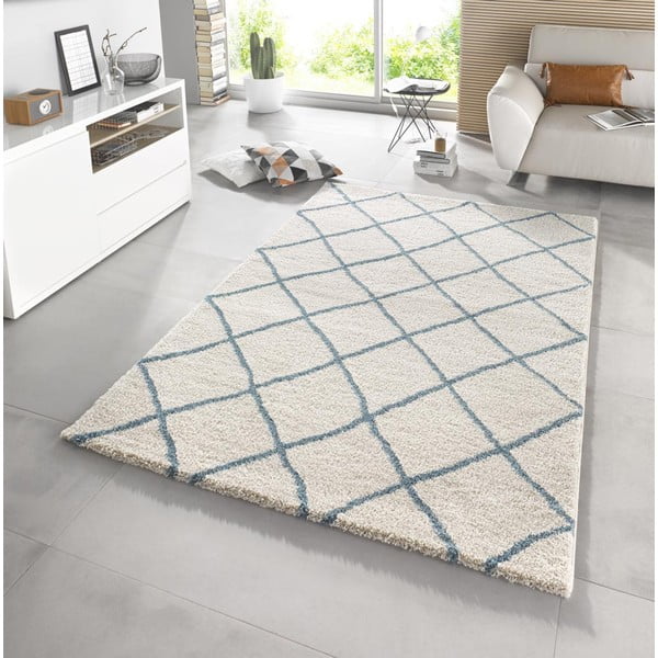 Bela preproga Mint Rugs Grid, 80 x 150 cm-image-1