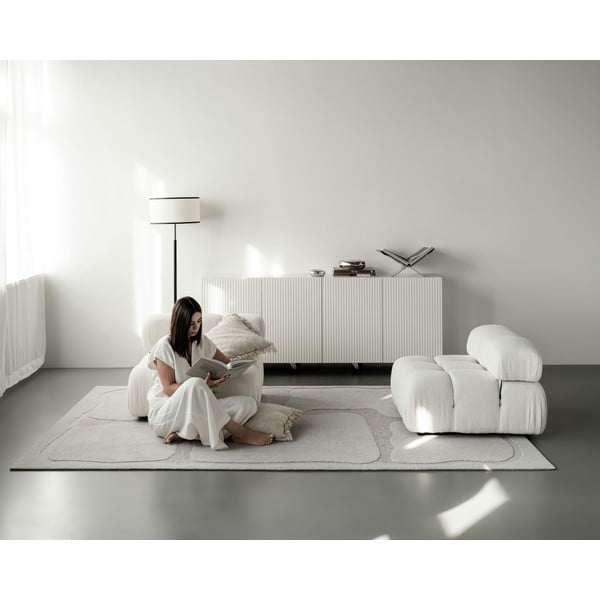 Svetlo siva volnena preproga 200x300 cm Morphic Organica – Agnella-image-3