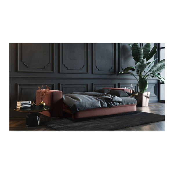 Temno roza žametna zofa devichy Rothe, 256 cm-image-3