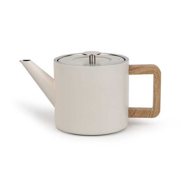 Čajnik iz nerjavečega jekla s cedilom v slonokoščeni barvi 1,1 l Duet Narvik – Bredemeijer