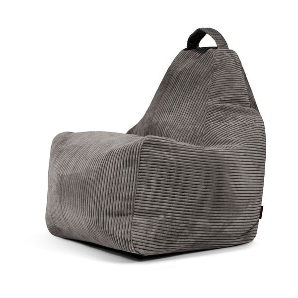 Temno siva vreča za sedenje iz rebrastega žameta Play Amuse – SLOWDOWN