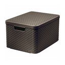 Temno rjava plastična škatla za shranjevanje s pokrovom 33x44,5x25 cm Style – Curver