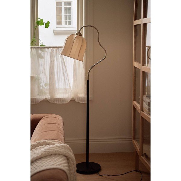 Bela/črna tekstilna stoječa svetilka (višina 150 cm) Bell – Ellos Home-image-2