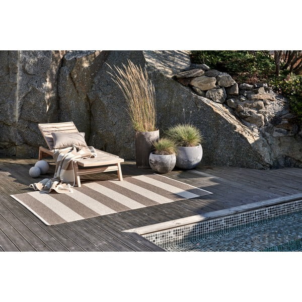 Bež/kremno bela notranja in zunanja preproga 140x180 cm Bob Mud Vanilla – Pappelina-image-3