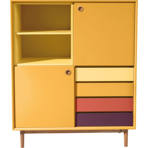Gorčično rumena komoda Tom Tailor Color Box, 114 x 137 cm