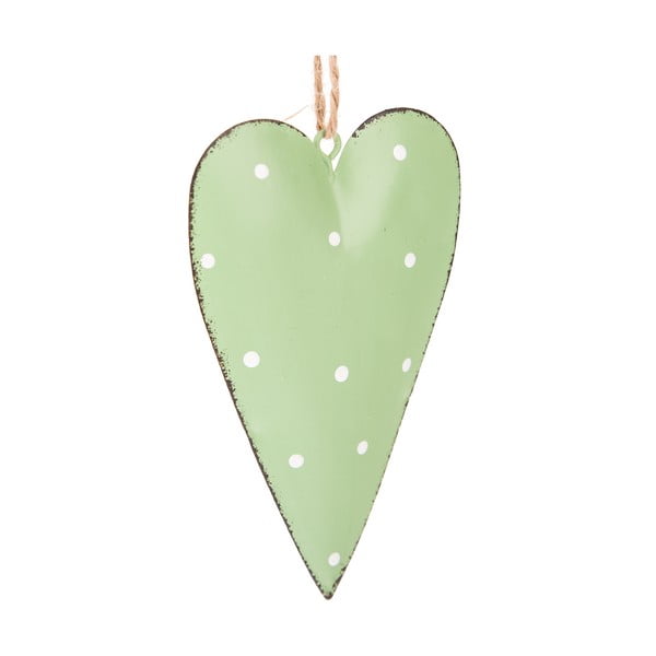 Komplet 3 zelenih kovinskih visečih okraskov Dakls Dotty Heart