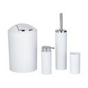 Bel plastičen komplet pripomočkov za kopalnico Calvo – Wenko