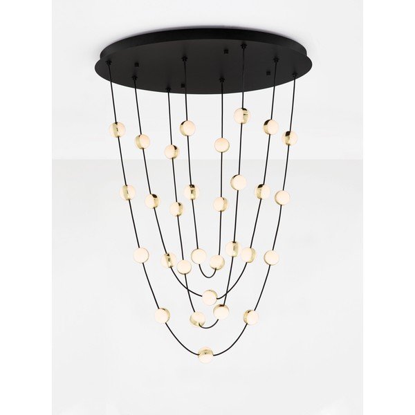 Mat črna aluminijasta LED zatemnitvena viseča svetilka s senčilom iz akrilnega stekla ø 84 cm Alcinoe – Nova Luce-image-4