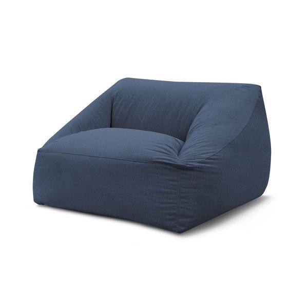 Temno modra vreča za sedenje iz rebrastega žameta Lilibet – Bobochic Paris