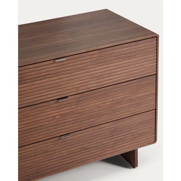 Komoda v orehovem dekorju v temni naravni barvi 101x75x50 cm Norlen – Kave Home-image-2
