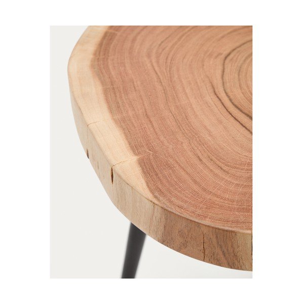 Okrogla stranska mizica z mizno ploščo iz akacije 35x35 cm Tanive – Kave Home-image-4