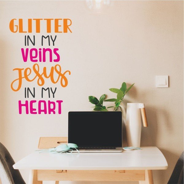 Oranžna in roza stenska nalepka Severna Karolina Skandinavski Home Decors Motto V29