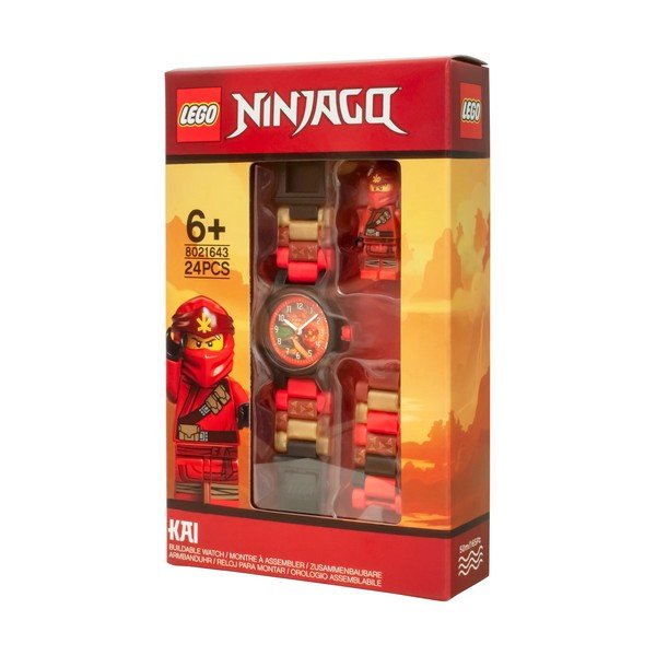 Rdeča ročna ura z zložljivim pasom in minifigurico LEGO® NINJAGO Kai-image-1
