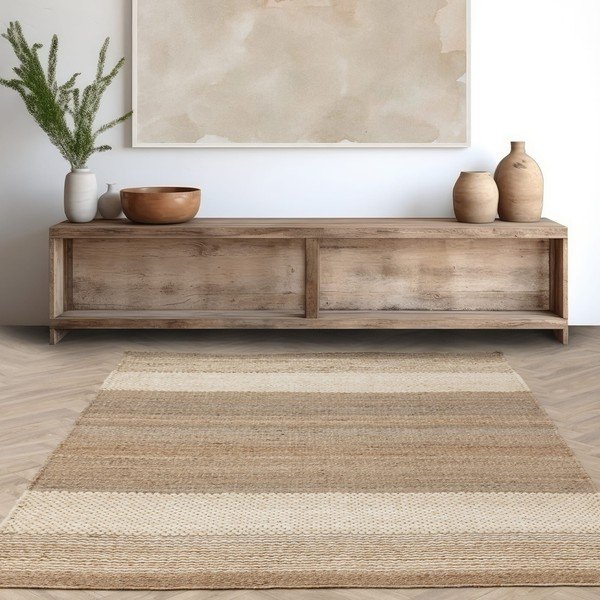 Bela/bež obojestranska ročno tkana preproga iz jute 120x170 cm Cedar – Asiatic Carpets-image-1