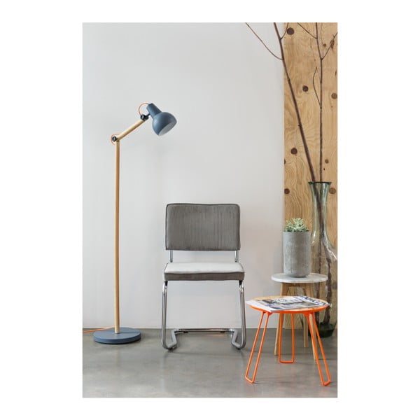 Sivi oblazinjeni gugalni jedilni stoli v kompletu 2 ks Ridge Kink Rib – Zuiver-image-2