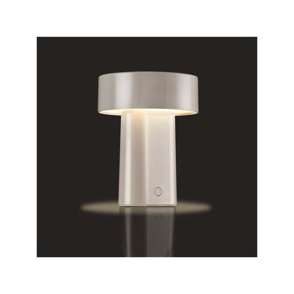 Sivo-bež plastična LED namizna svetilka (višina 18 cm) Oblong – Zone-image-2