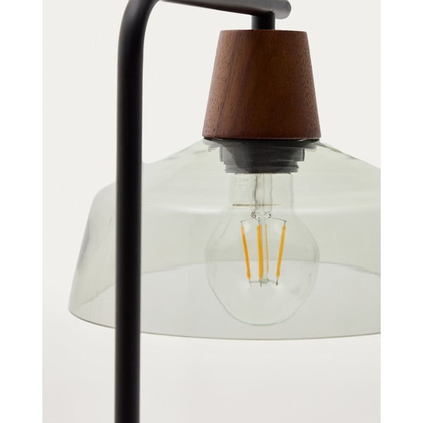 Zelena/v temni naravni barvi namizna svetilka s steklenim senčilom (višina 55 cm) Silex – Kave Home-image-2