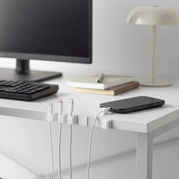 Beli kovinski organizatorji v kompletu 5 ks za kable Smart – YAMAZAKI-image-1