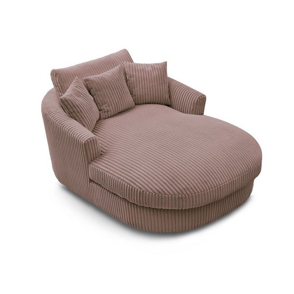 Rožnat fotelj iz rebrastega žameta Belem – Bobochic Paris-image-4